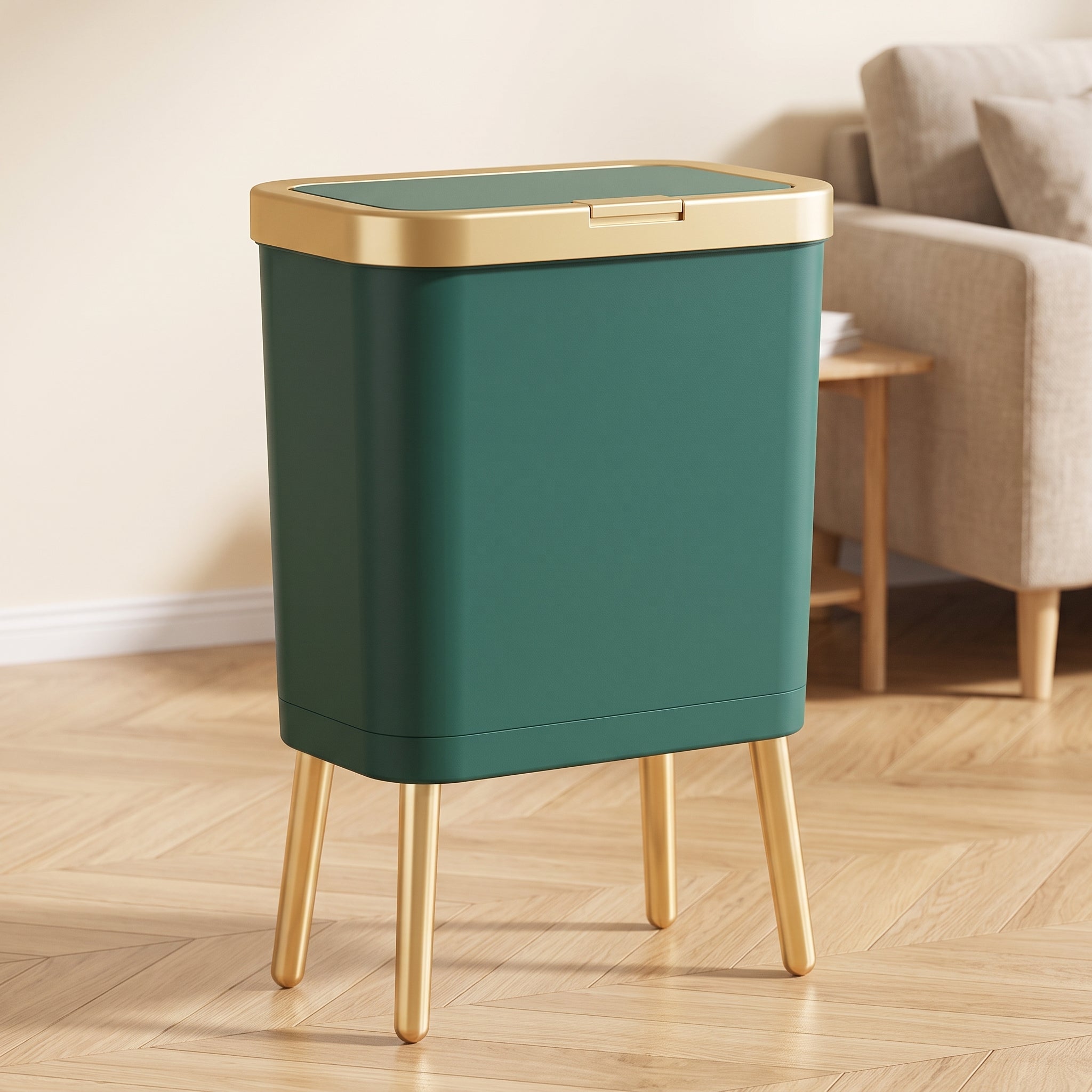 15L Modern Trash Can with Elevated Legs