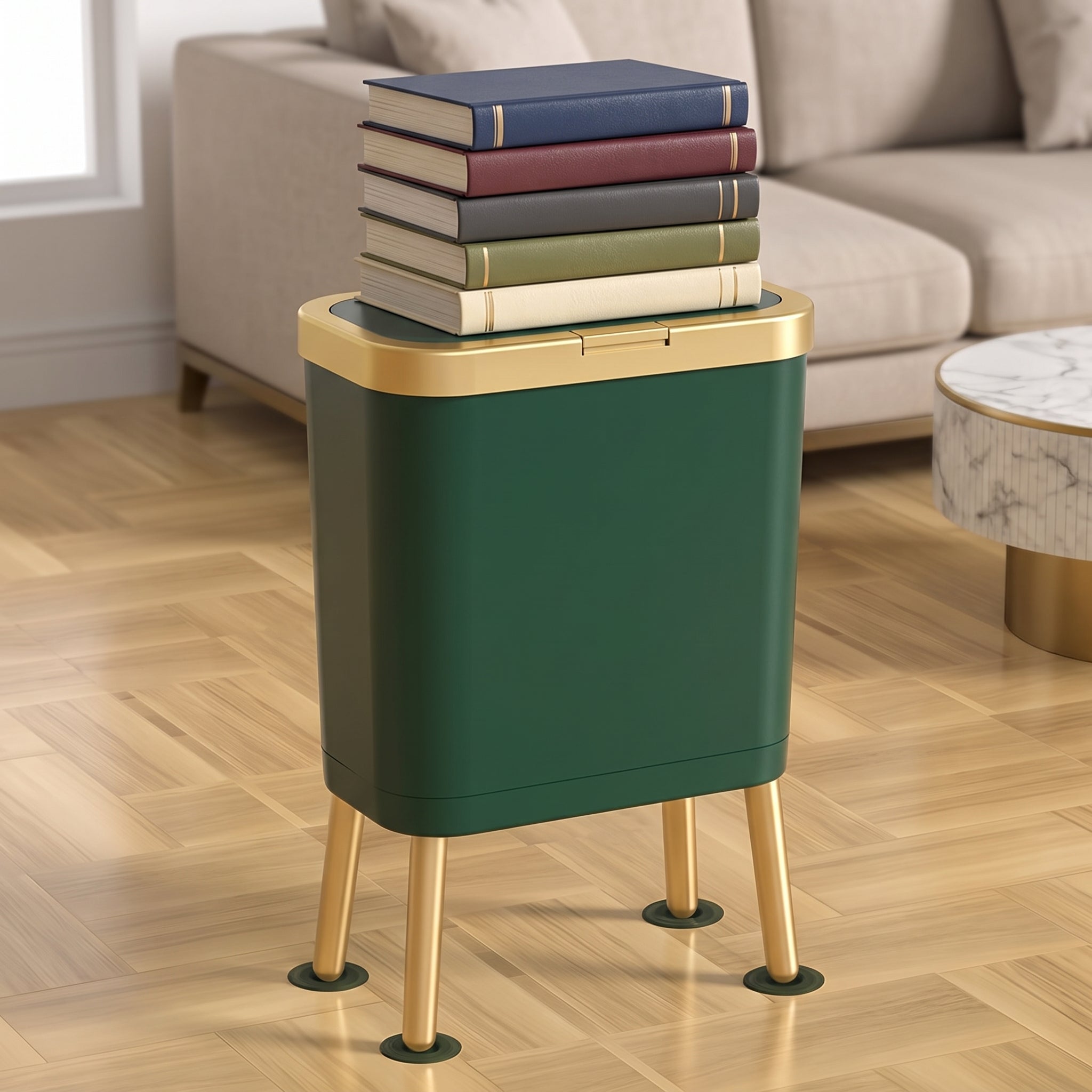 15L Modern Trash Can with Elevated Legs