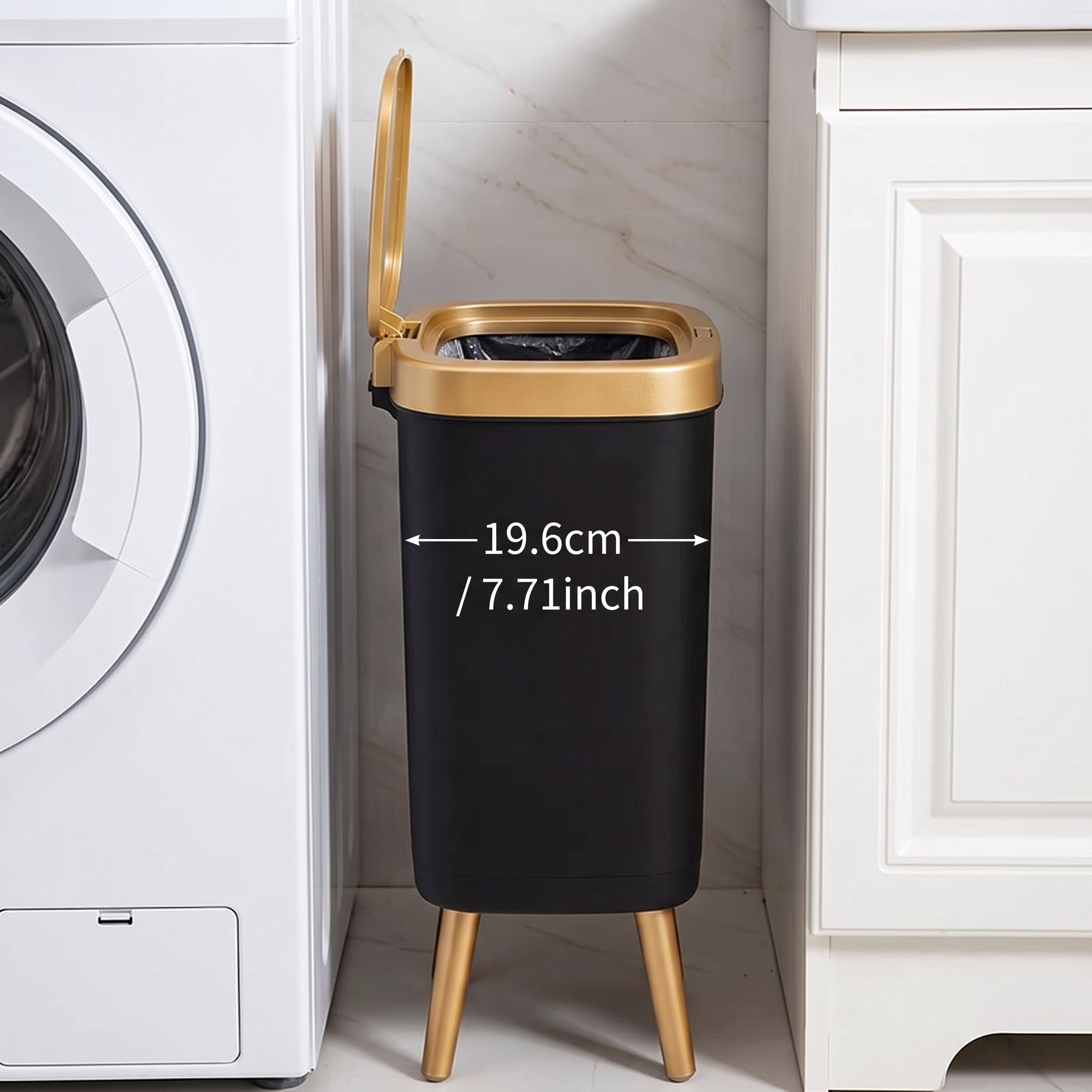 15L Modern Trash Can with Elevated Legs