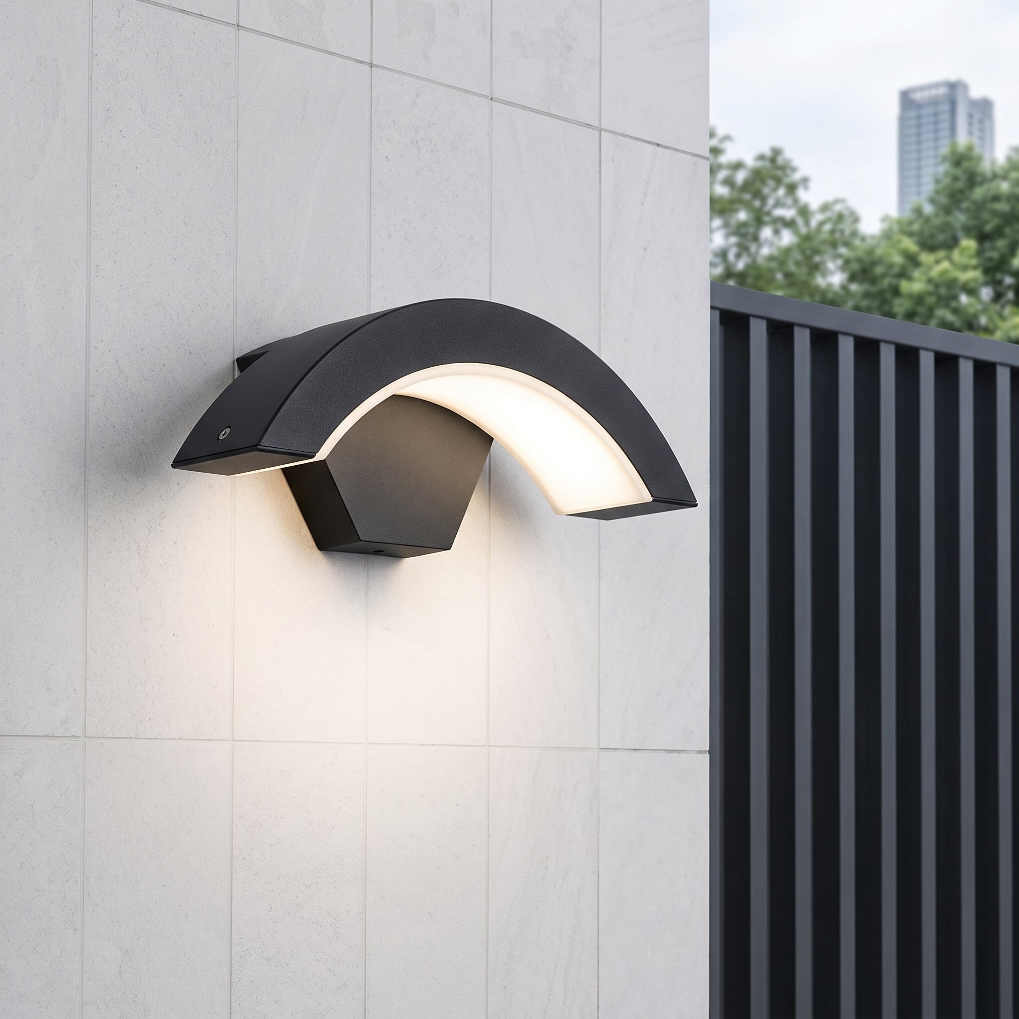 Modern Arc Outdoor Wall Light