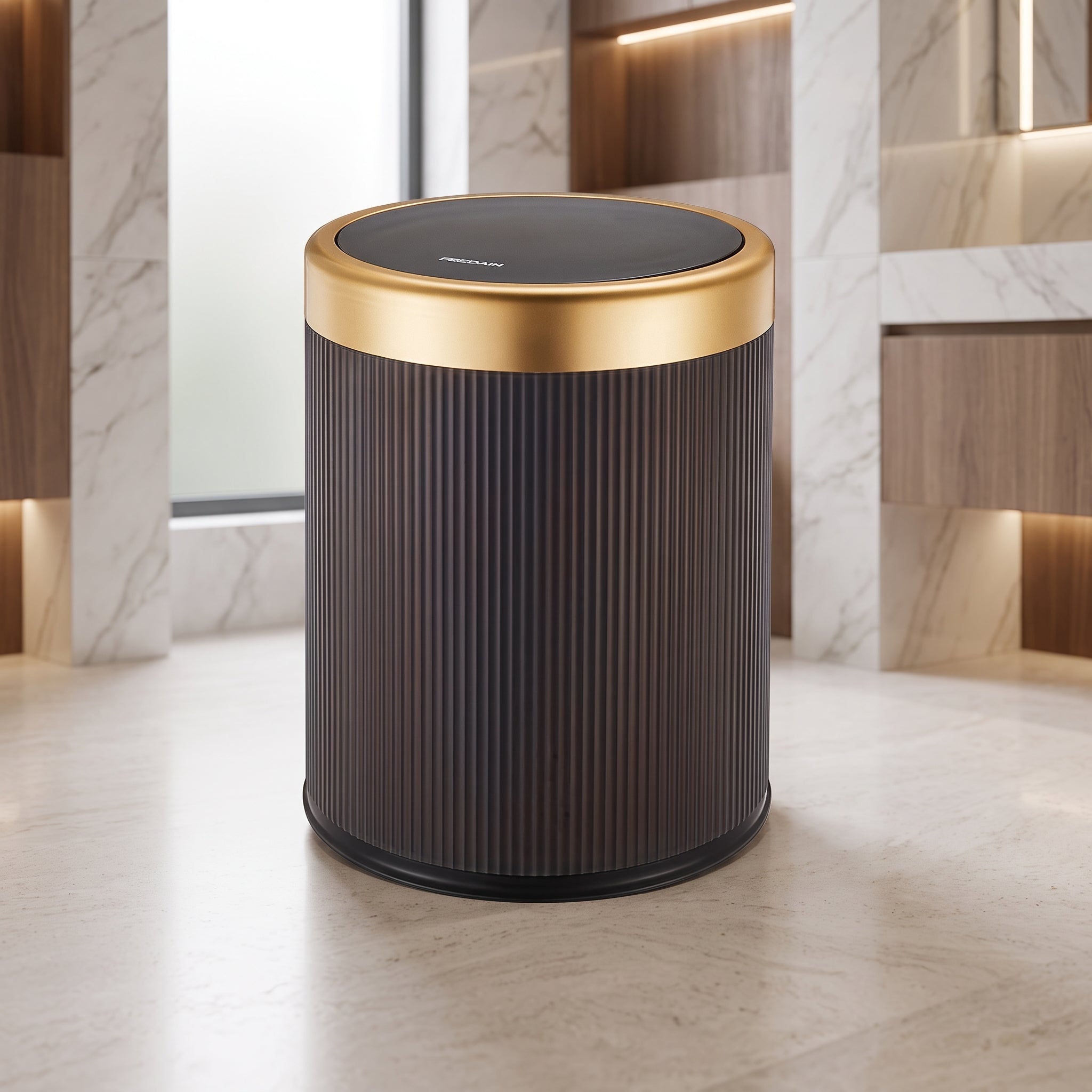 Oval Luxury Trash Can – Press-Top Waste Bin