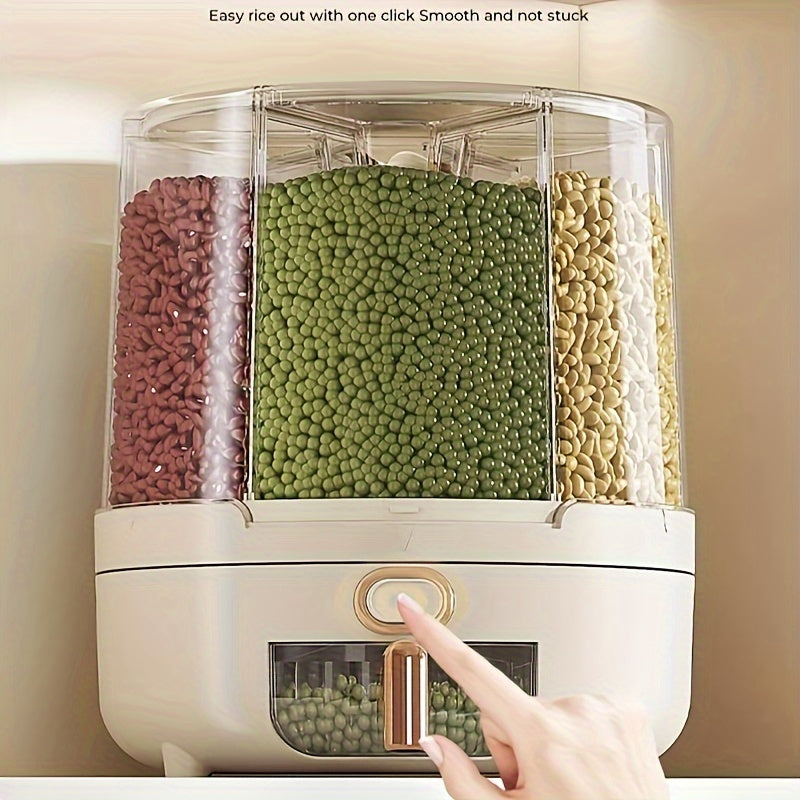 Rotating Airtight Food Storage Container – Large-Capacity Grain & Cereal Dispenser
