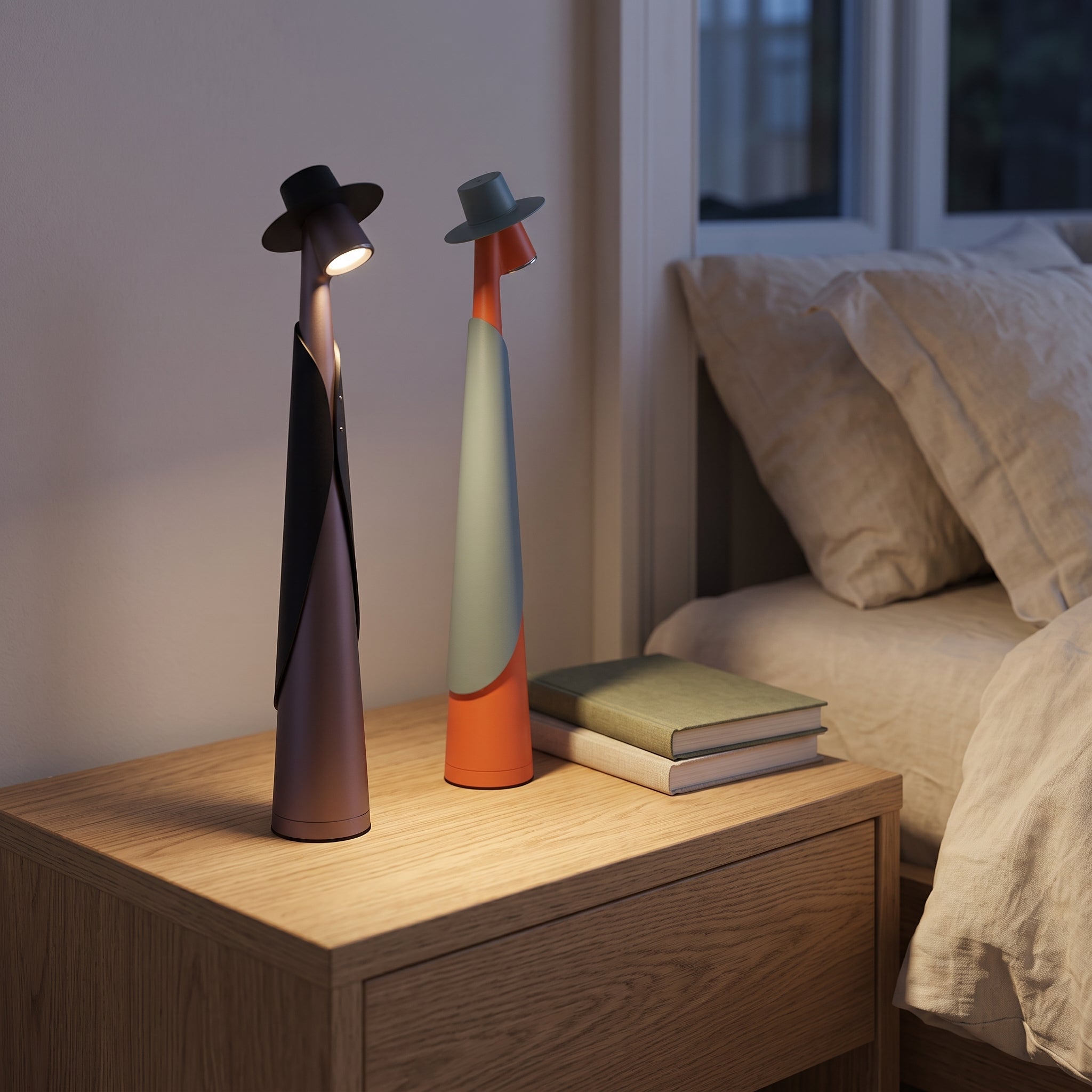 Sculptural Hat Figure LED Desk Lamp