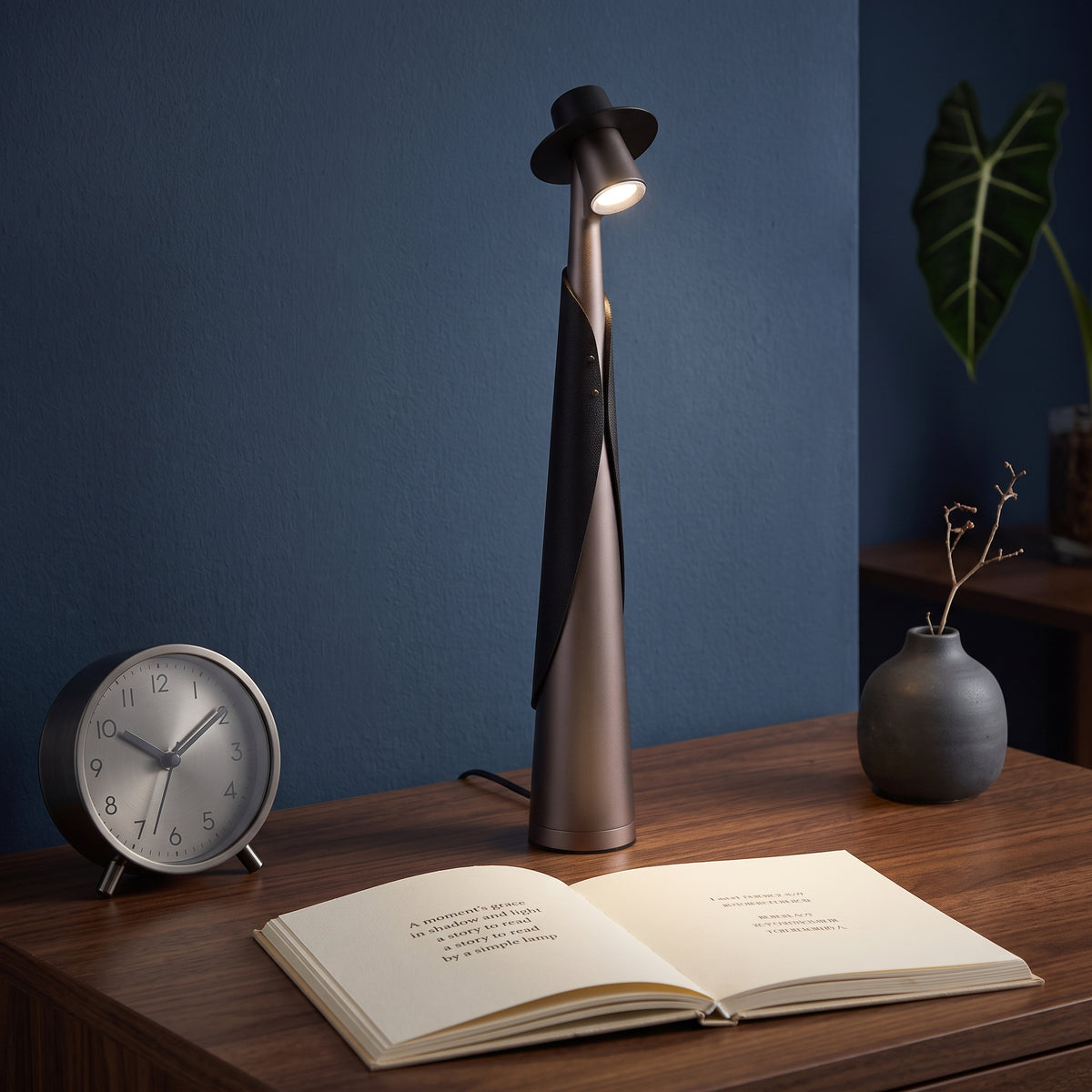 Sculptural Hat Figure LED Desk Lamp