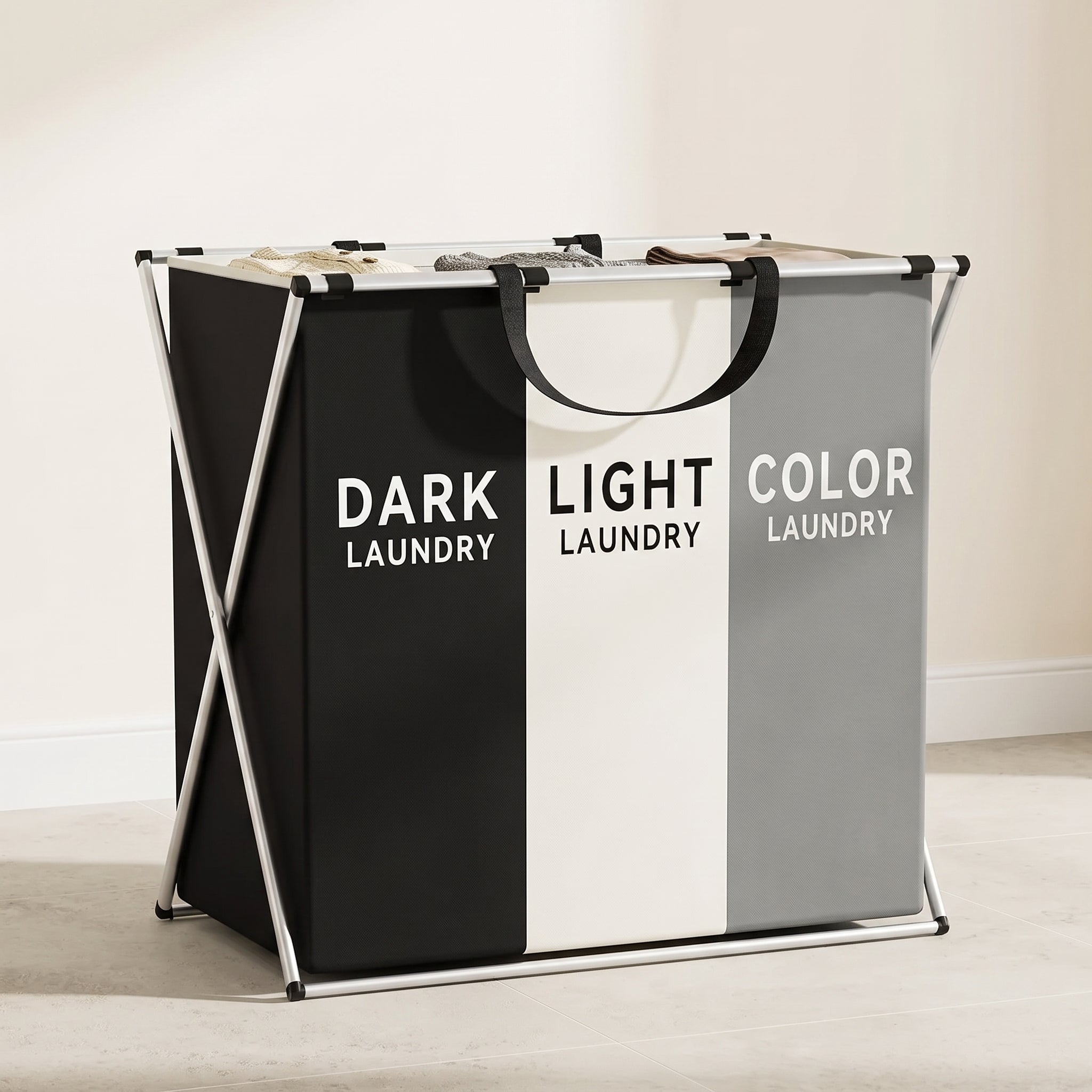 TriSort Multi-Section Laundry Hamper