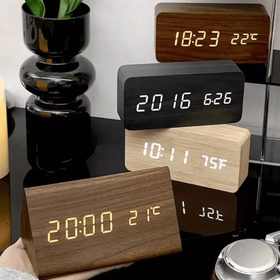 Sound-Activated Wooden Clock
