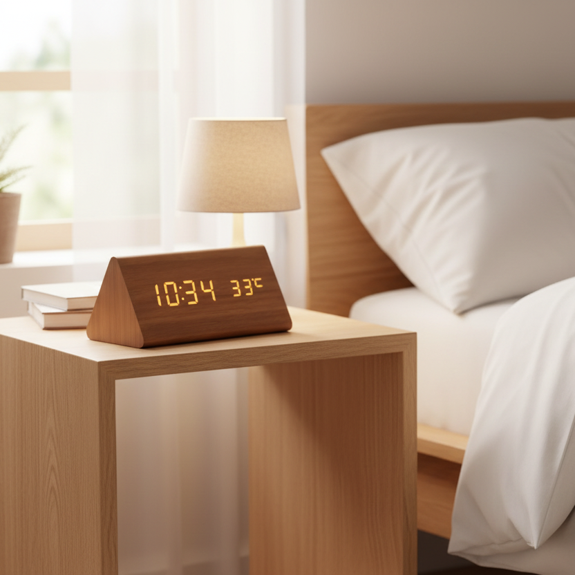 Sound-Activated Wooden Clock