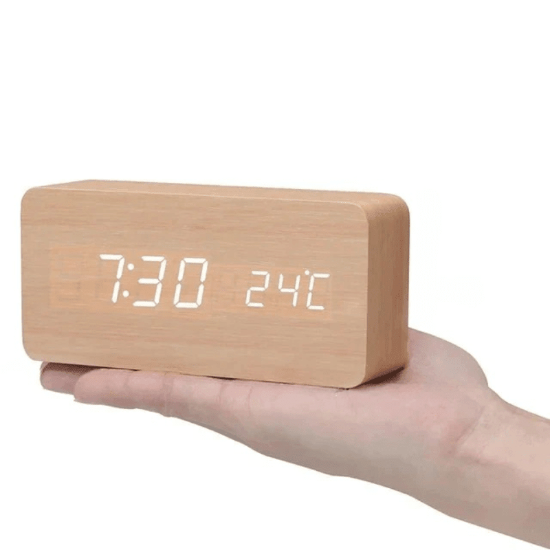 Sound-Activated Wooden Clock