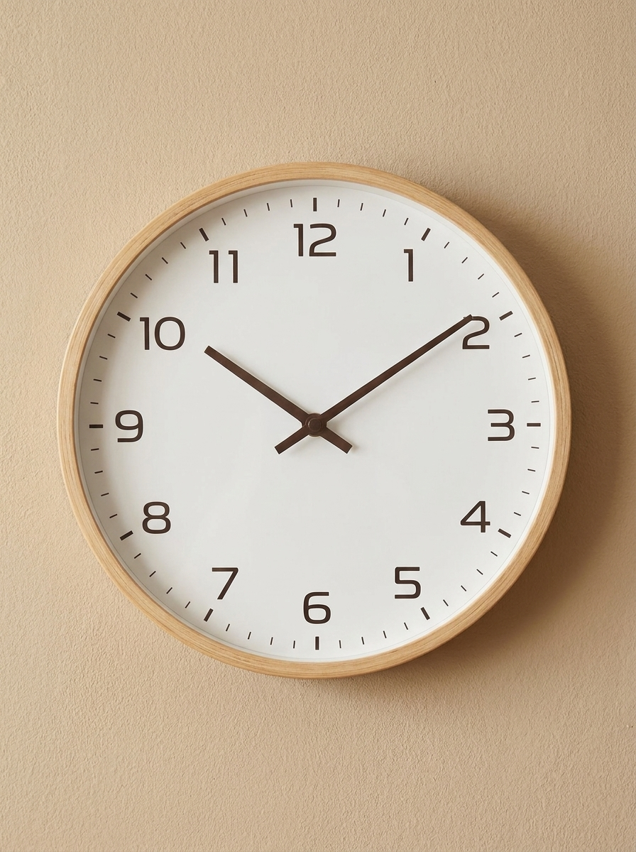 Wood Frame Nordic Wall Clock – Minimalist Design