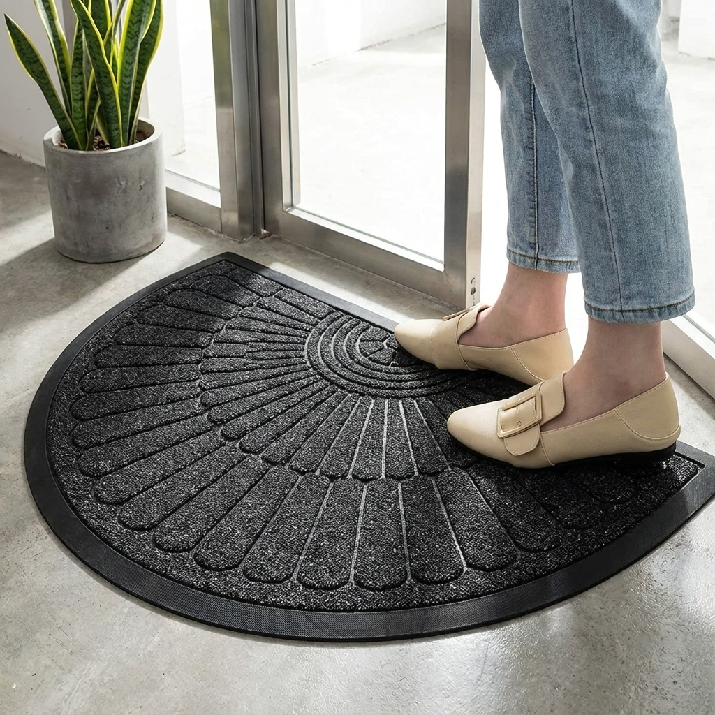 Semicircular Non-Slip Rubber Door Mat