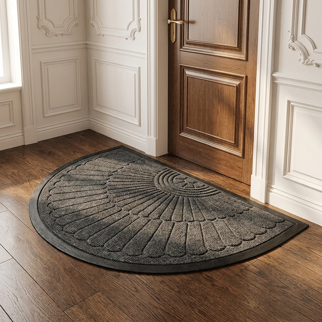 Semicircular Non-Slip Rubber Door Mat