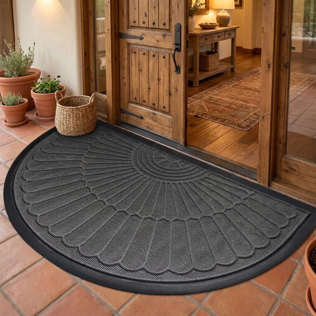 Semicircular Non-Slip Rubber Door Mat