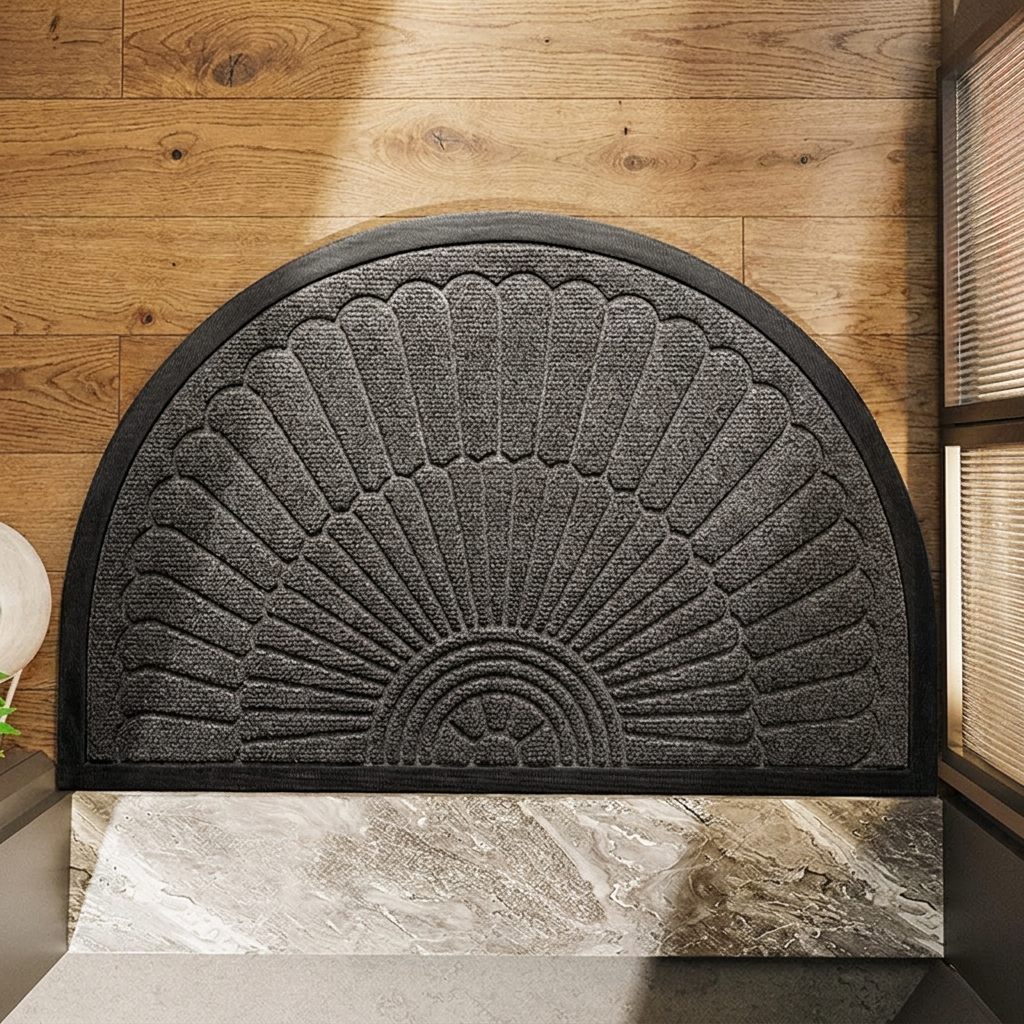 Semicircular Non-Slip Rubber Door Mat