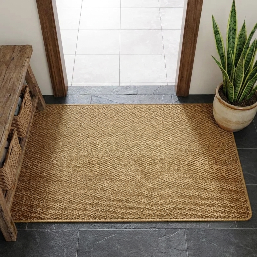 Faux Jute Natural Door Mat