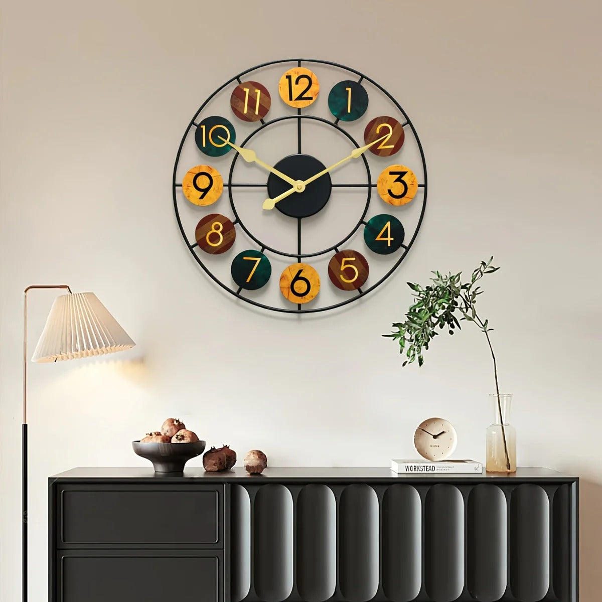 Iron Wall Clock – Colourful Retro Design