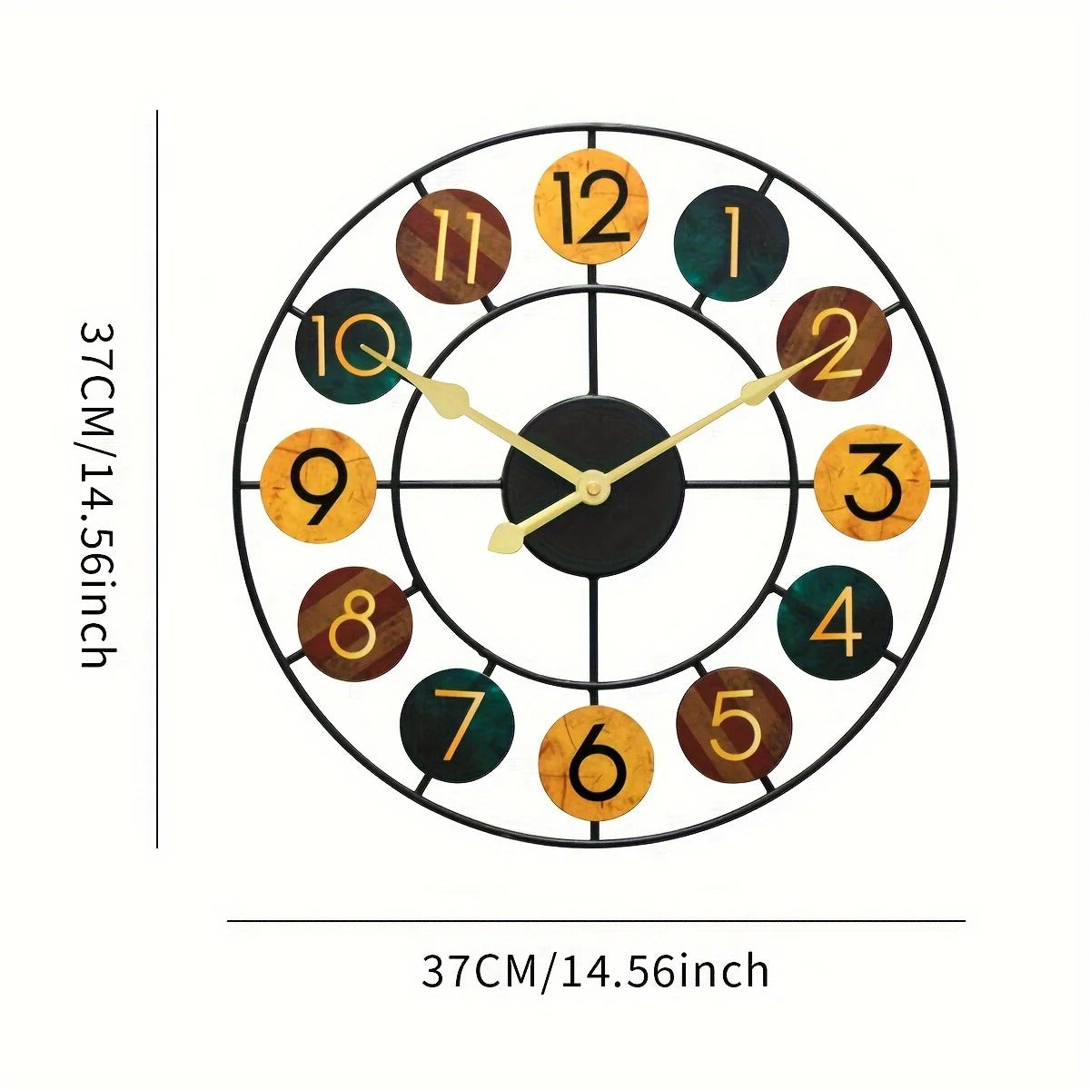 Iron Wall Clock – Colourful Retro Design