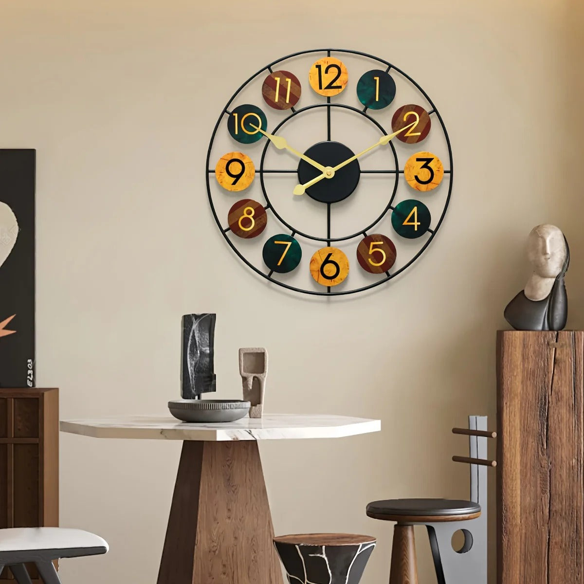 Iron Wall Clock – Colourful Retro Design