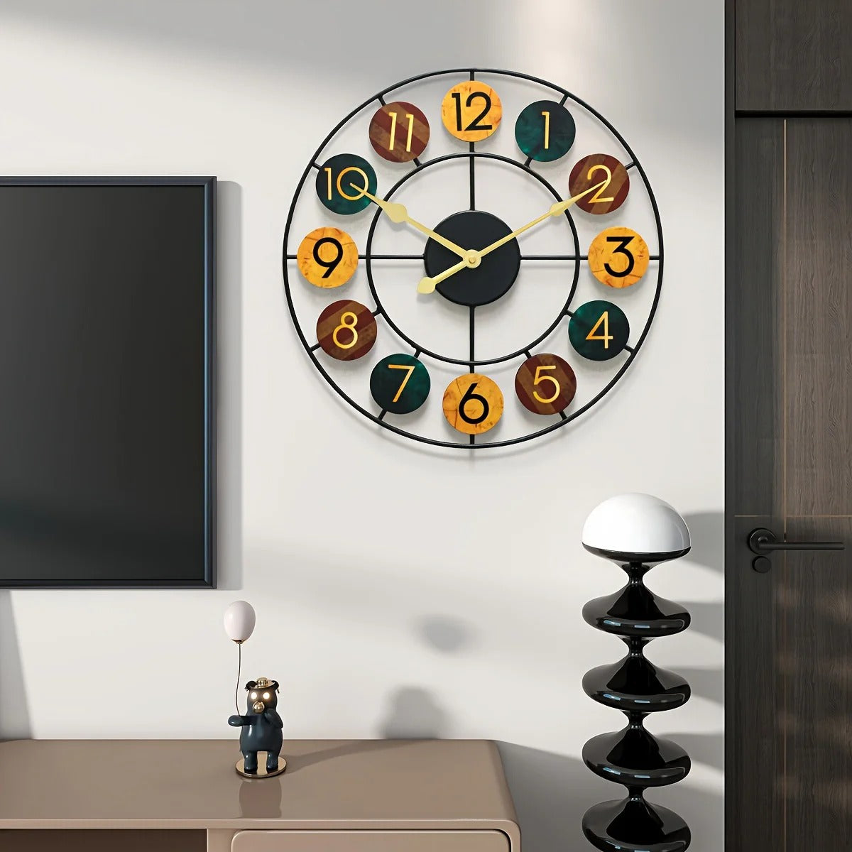 Iron Wall Clock – Colourful Retro Design