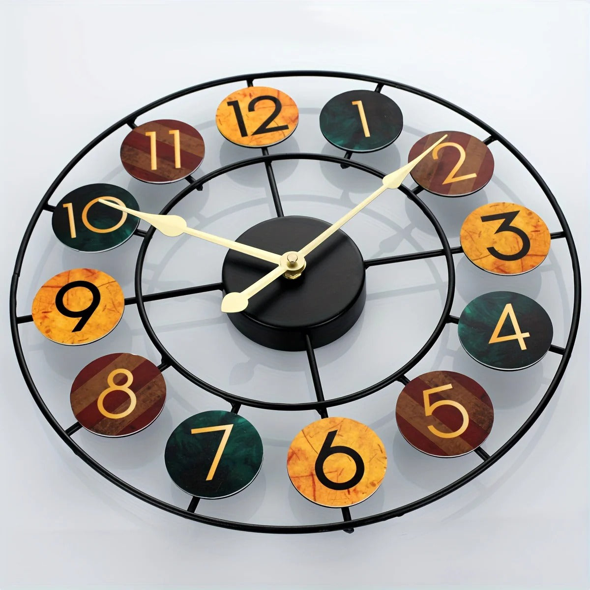 Iron Wall Clock – Colourful Retro Design