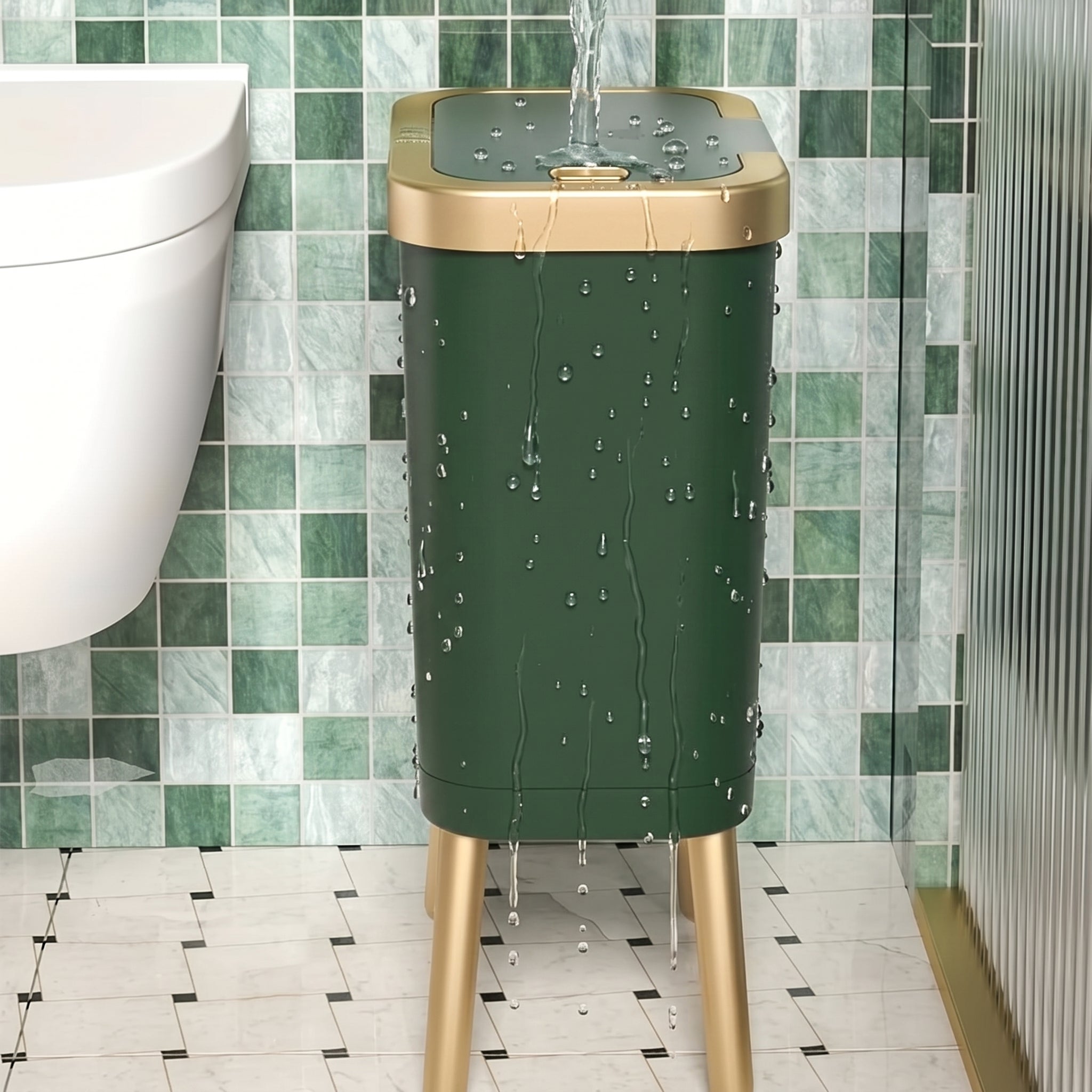 15L Modern Trash Can with Elevated Legs