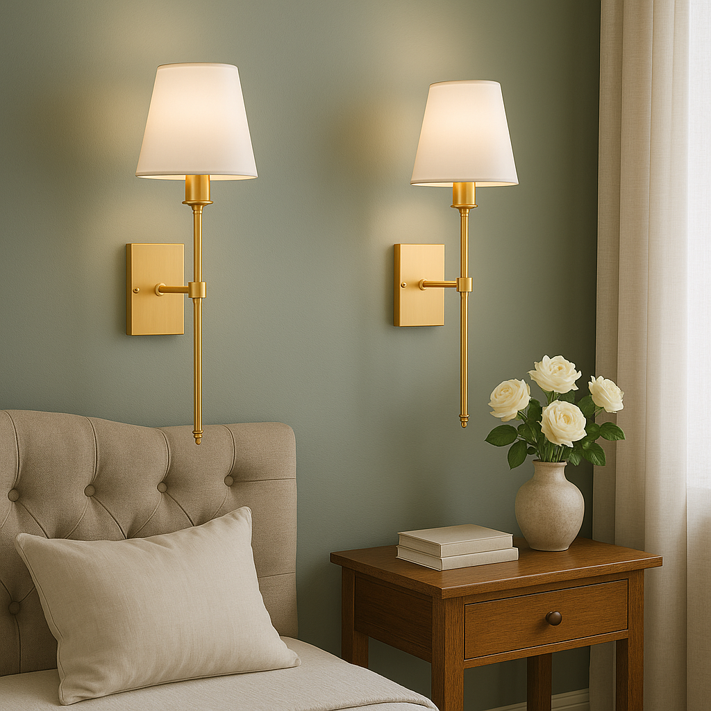 Fabric Shade Wall Lamp Set