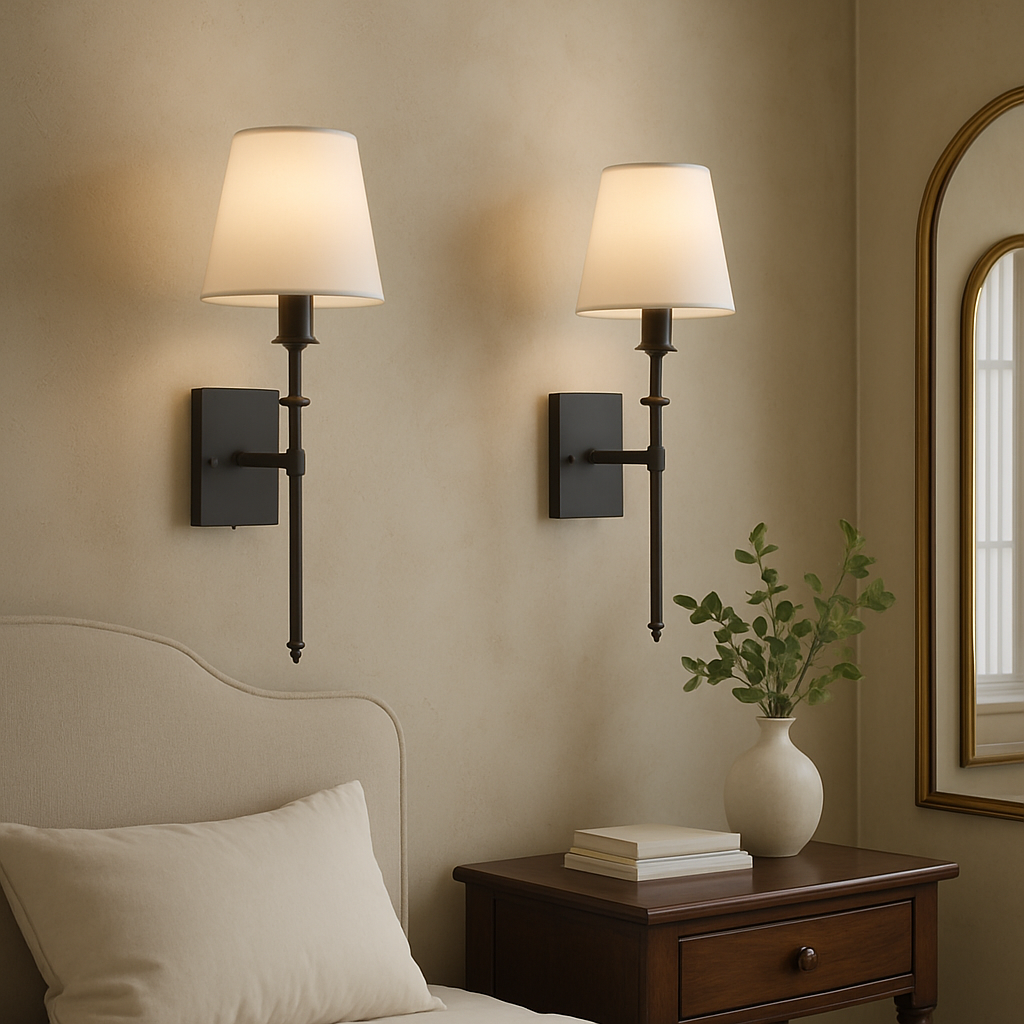 Fabric Shade Wall Lamp Set