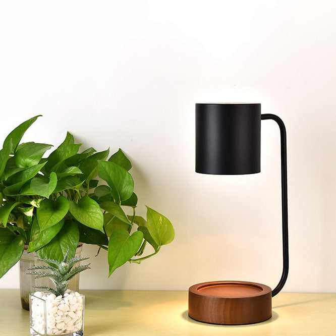 Wood Base Candle Warmer Lamp
