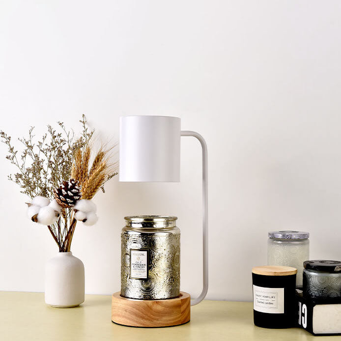 Wood Base Candle Warmer Lamp