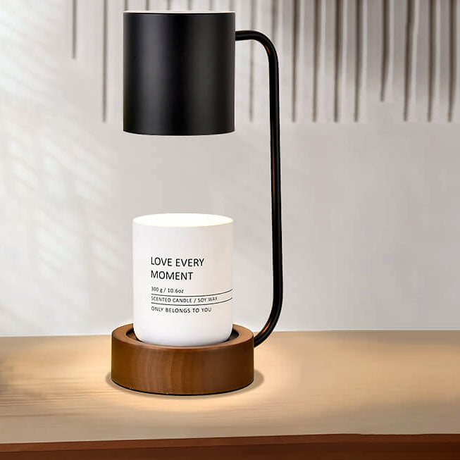 Wood Base Candle Warmer Lamp