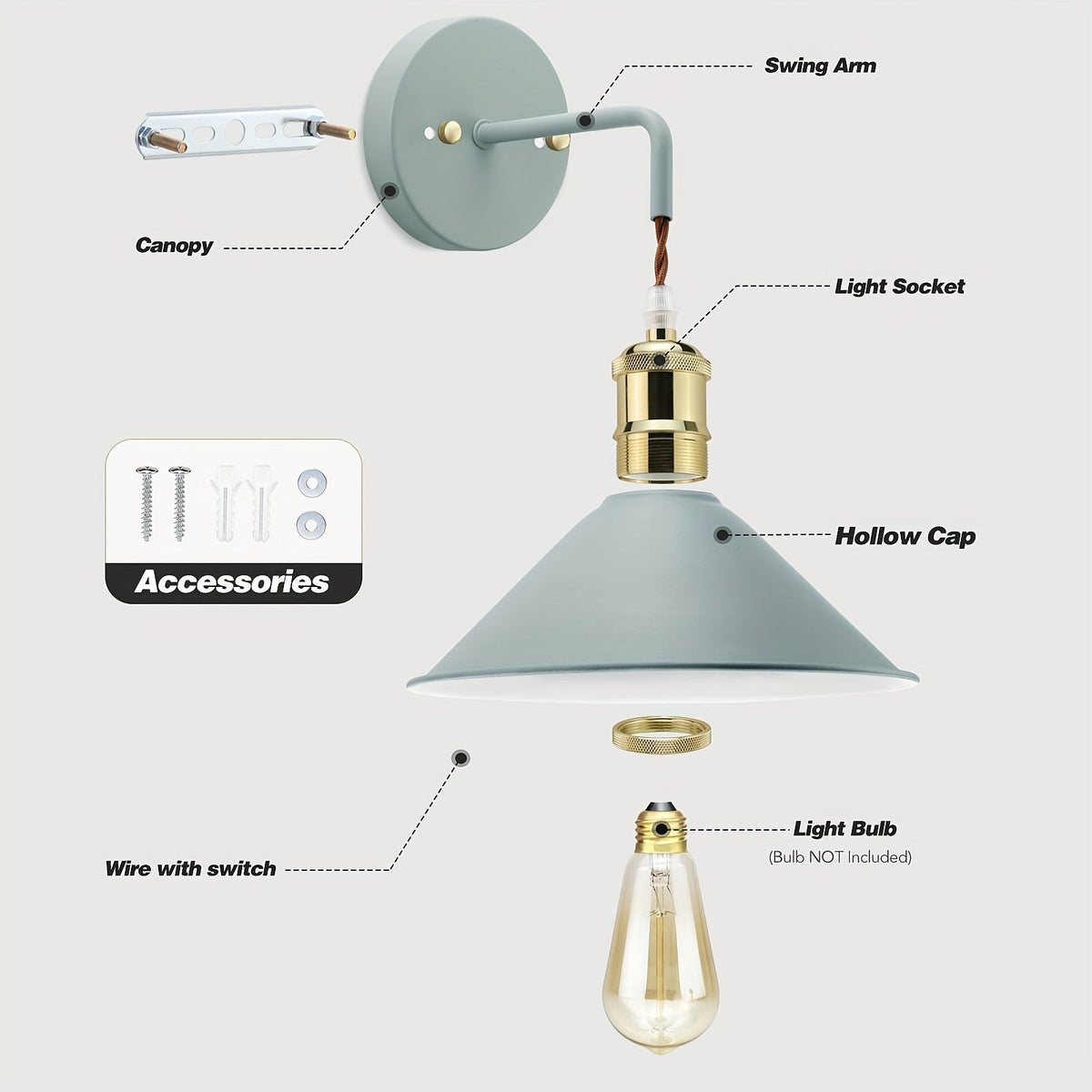 Modern Metal Wall Sconce – Industrial Oil-Rubbed Light Fixture