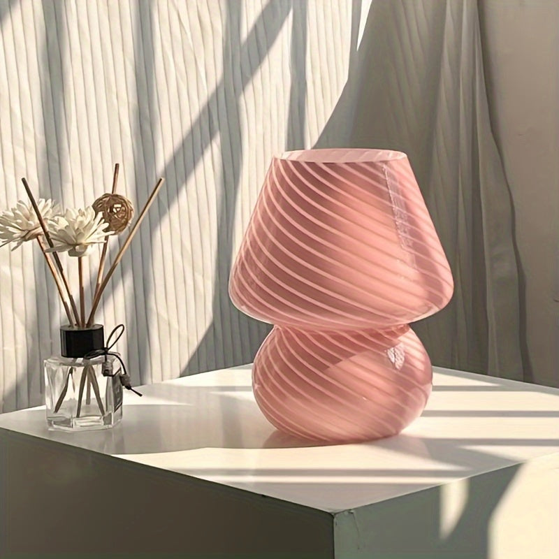 Murano-Style Glass Mushroom Lamp – USB Dimmable Table Light