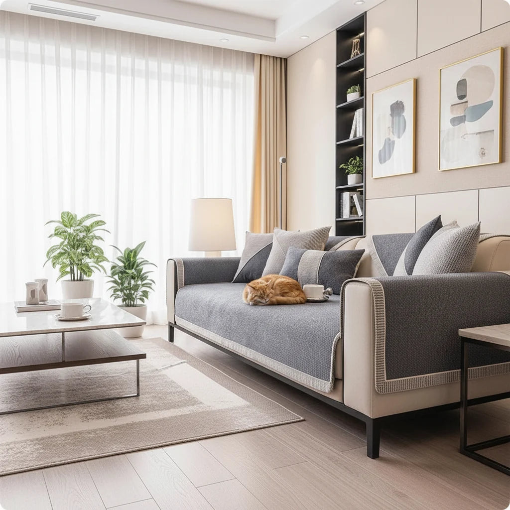 Cotton-Linen Sofa Cover