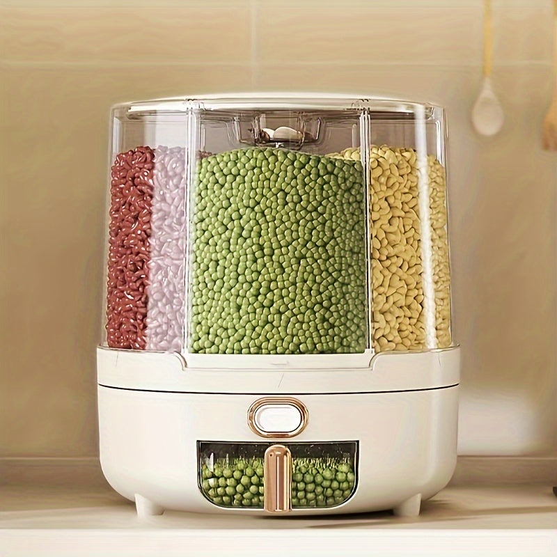 Rotating Airtight Food Storage Container – Large-Capacity Grain & Cereal Dispenser