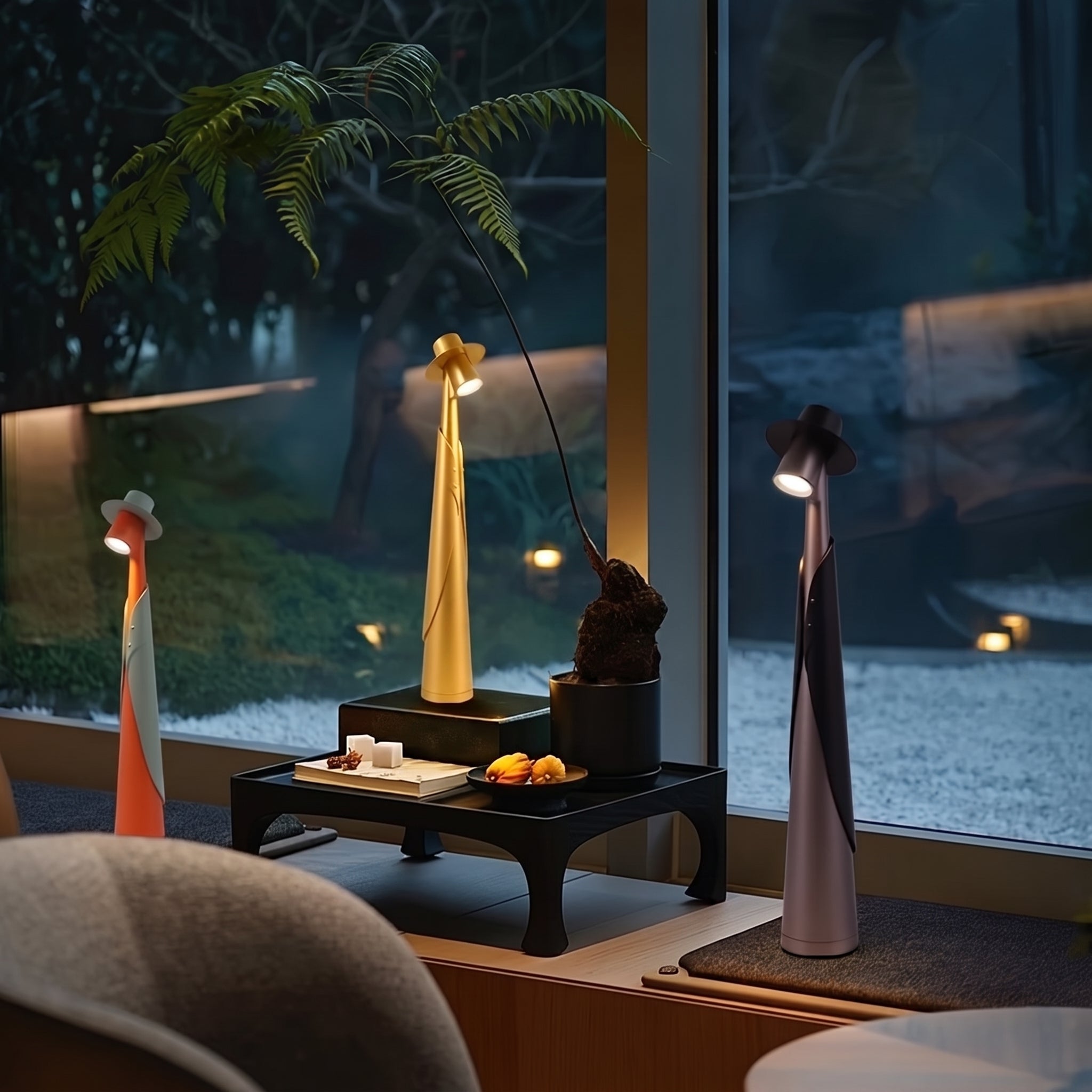 Sculptural Hat Figure LED Desk Lamp