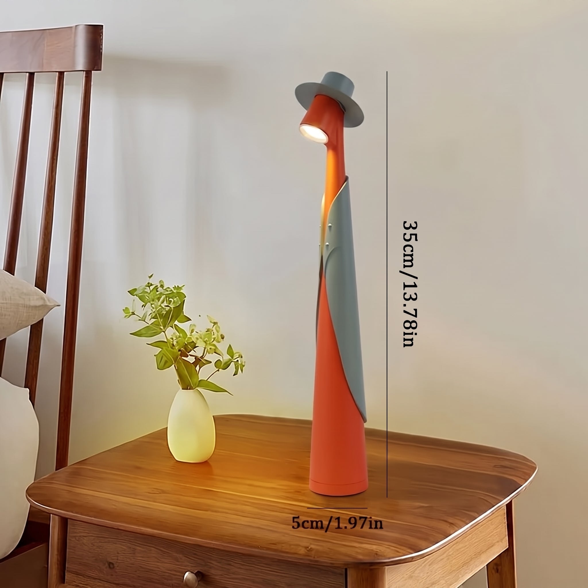 Sculptural Hat Figure LED Desk Lamp