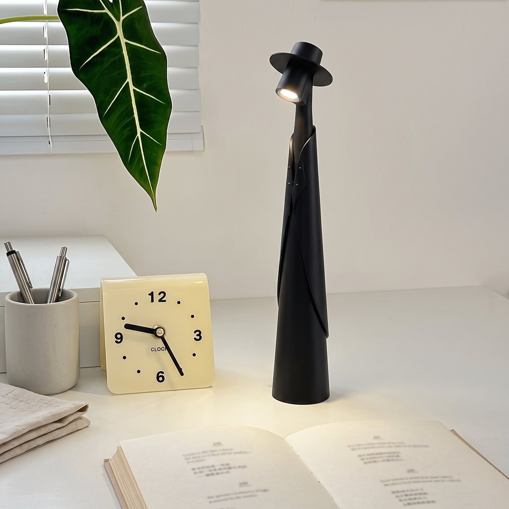 Sculptural Hat Figure LED Desk Lamp