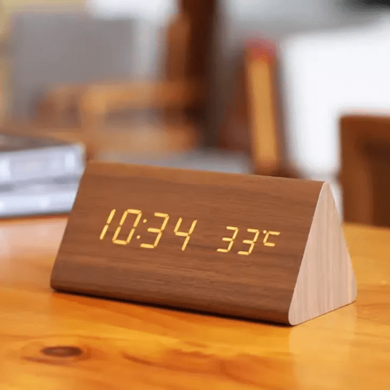 Sound-Activated Wooden Clock