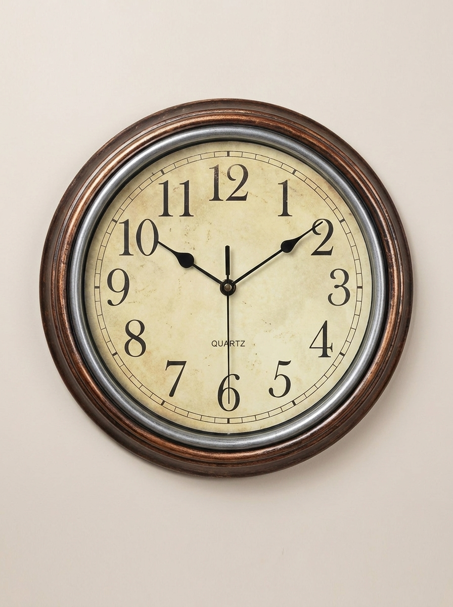 Solid Wood Wall Clock – Classic Vintage Design