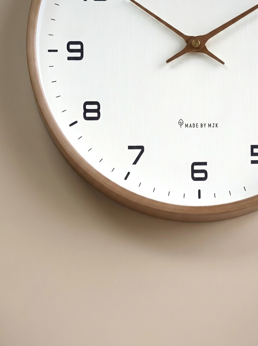 Wood Frame Nordic Wall Clock – Minimalist Design