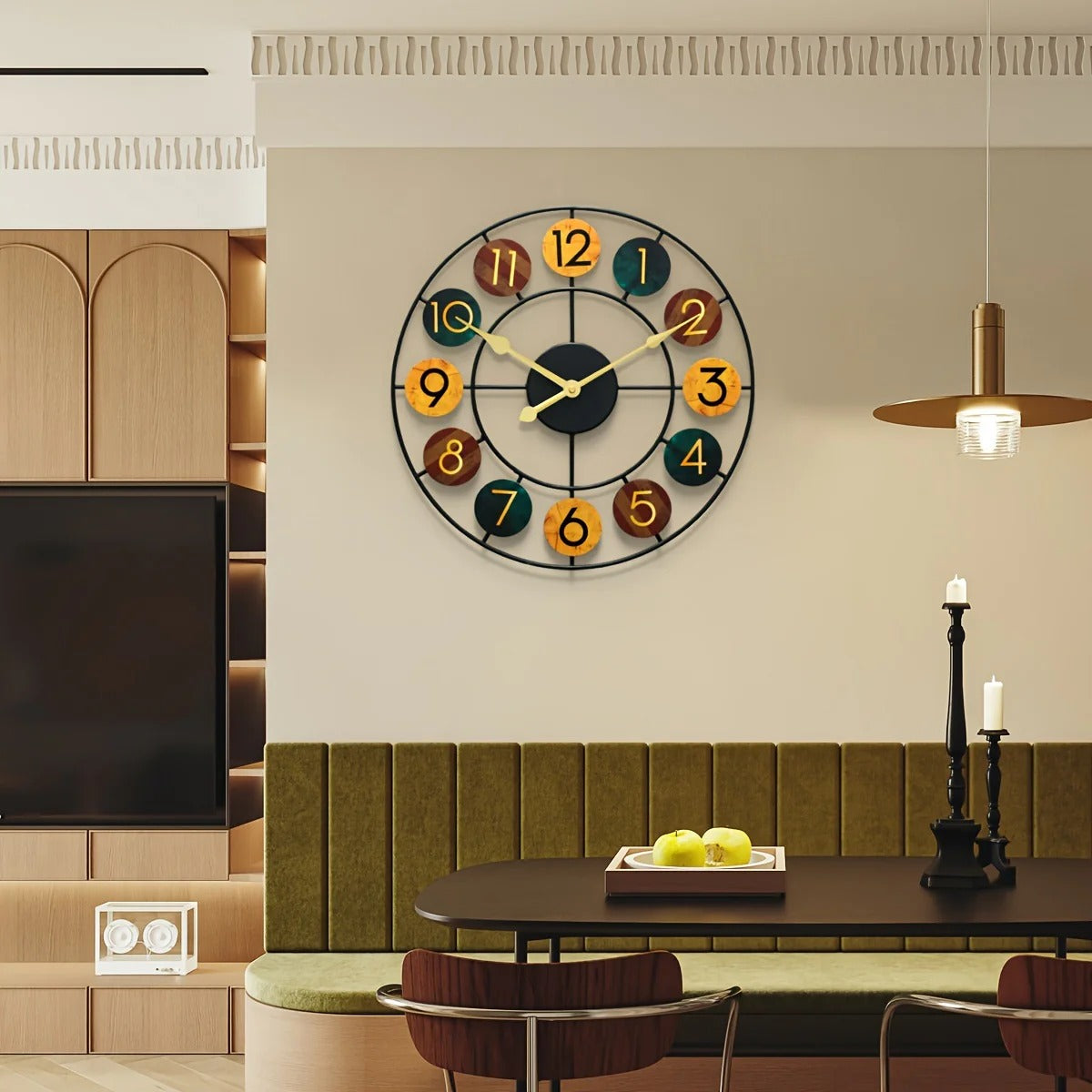 Iron Wall Clock – Colourful Retro Design