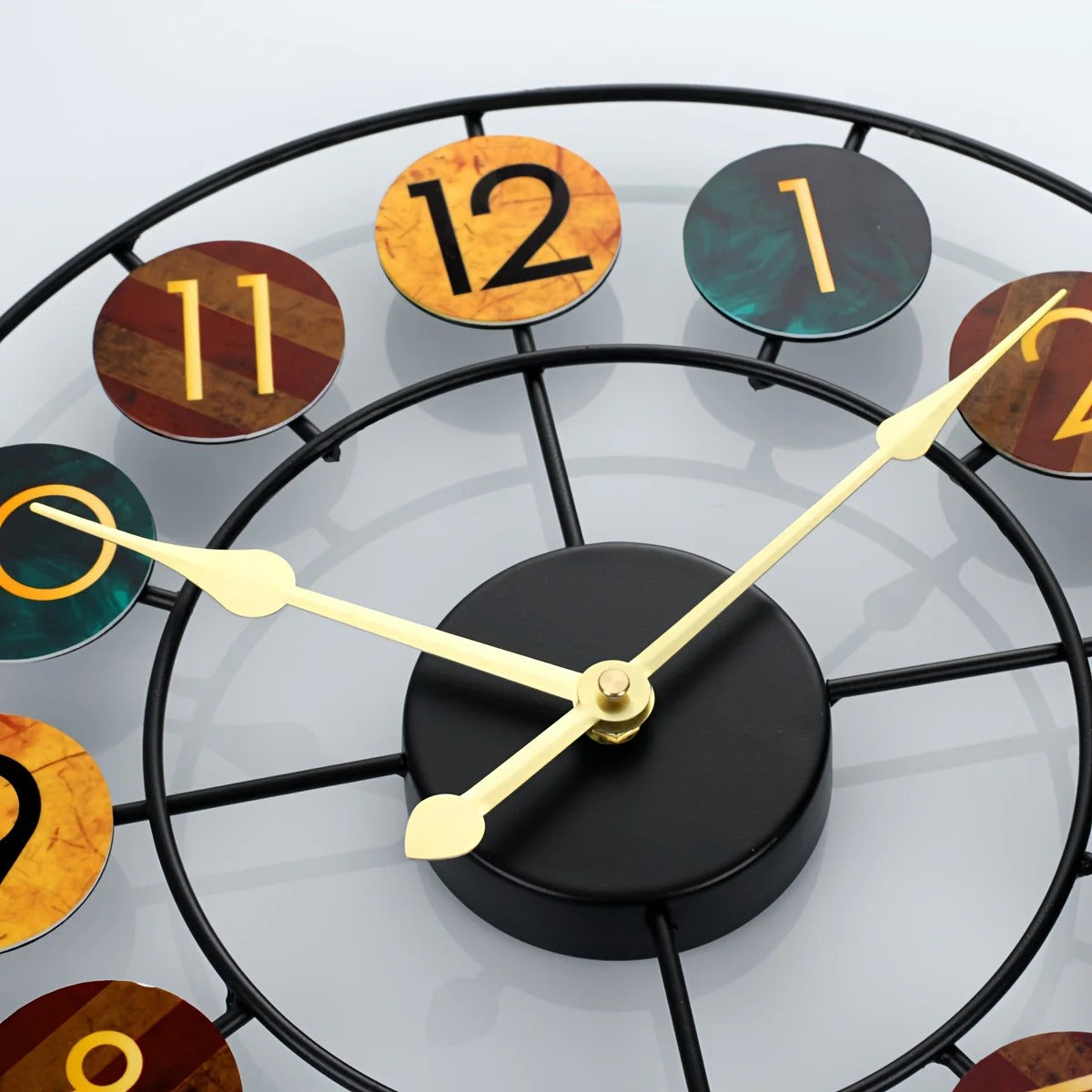 Iron Wall Clock – Colourful Retro Design
