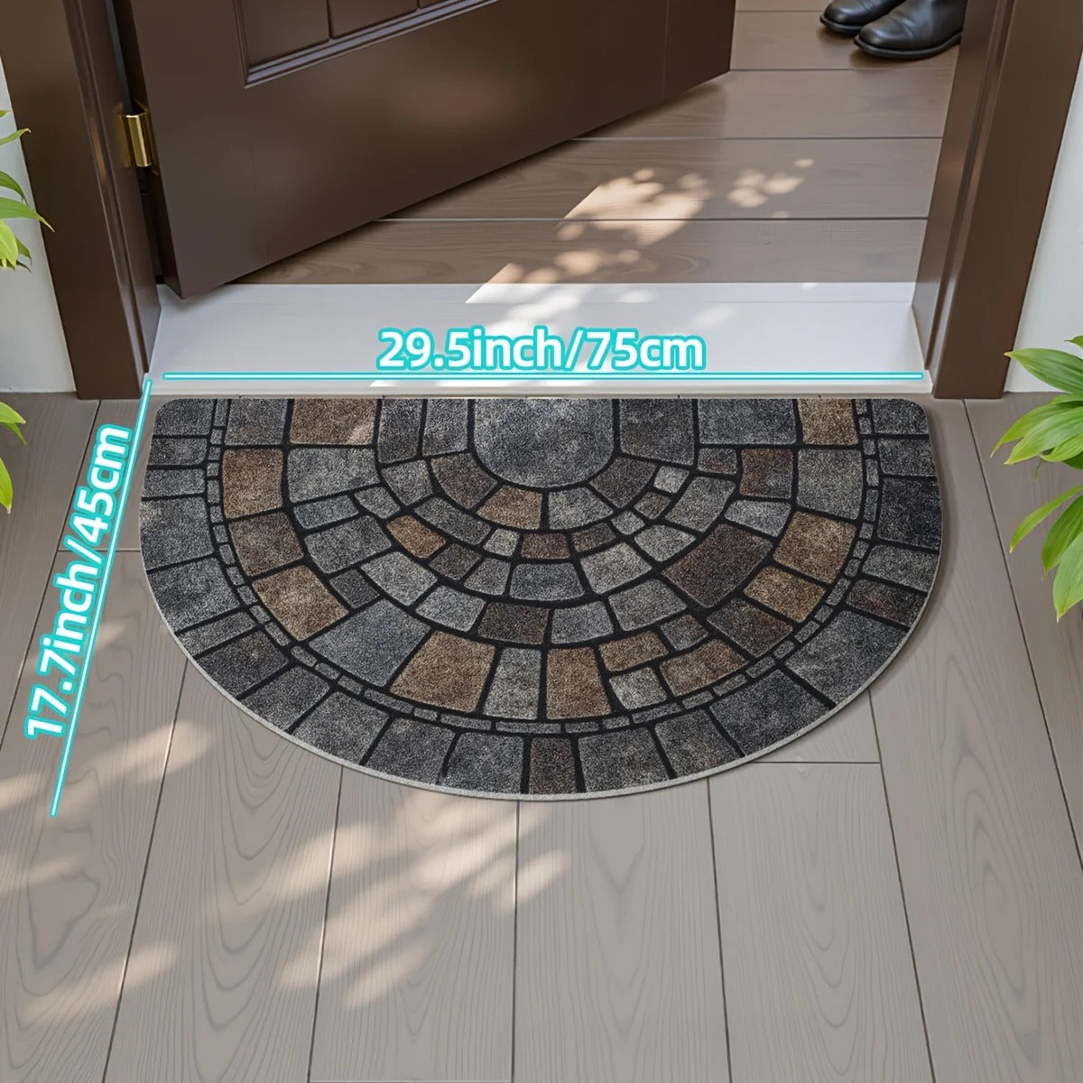 Half-Circle Mosaic Door Mat